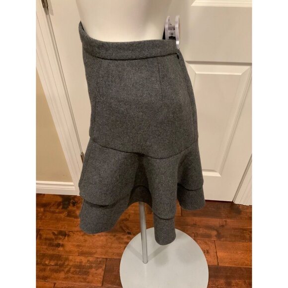 J. Crew Gray Wool Ruffle Mini Skirt, Size 2, NWT! - Picture 4 of 7